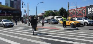 Pedestrian Walking at Flatbush Ave and Atlantic Ave
