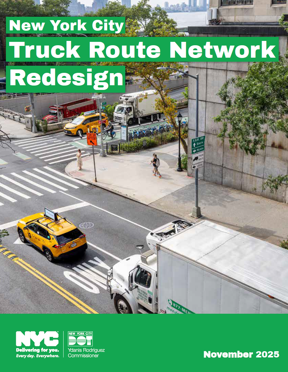 Cover photo of the Truck Route Network Redesign Report