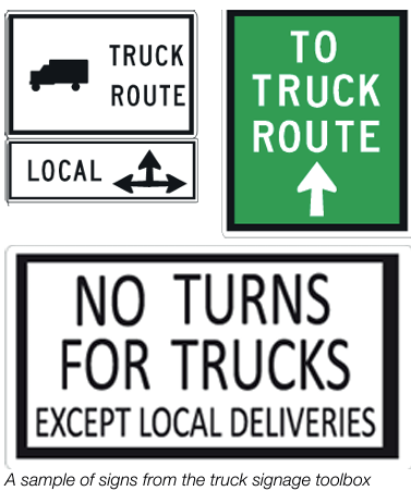 Truck Route Signage Samples