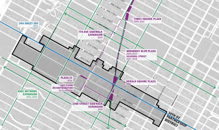 A map of various DOT projects in the neighborhood since 2009.