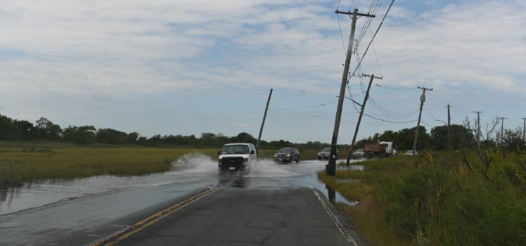 Brookville Boulevard with ponding