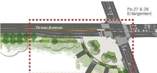 A schematic drawing of proposed Prospect Park upgrades along Ocean Ave